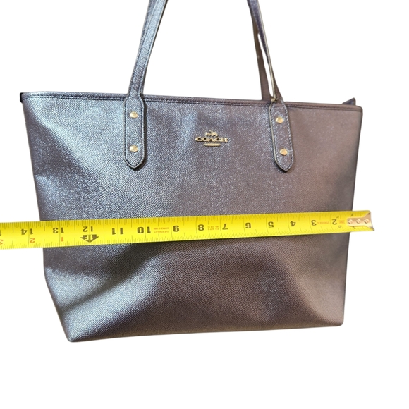 Coach #F16224 Midnight Blue Leather Tote - Picture 5 of 15